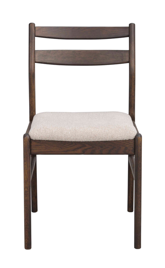 Kerwin Dining Chair (Set of 2) – Brown Oak / Light Beige