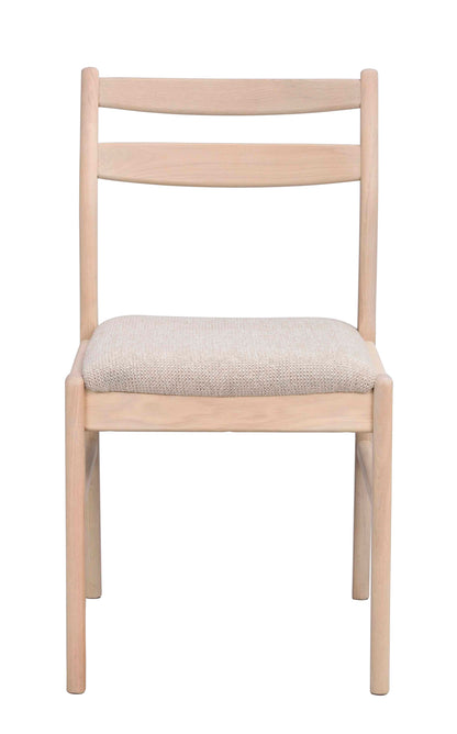 Kerwin Dining Chair (Set of 2) – Whitewash Oak / Light Beige