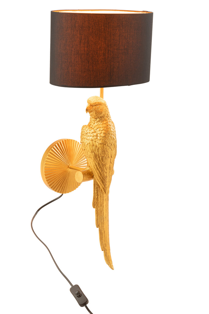 Lamp Wall Bird Poly Gold