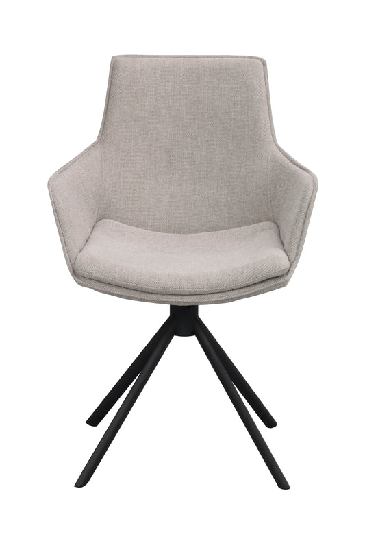 LOWELL Set of 2 Grey Swivel Armchairs