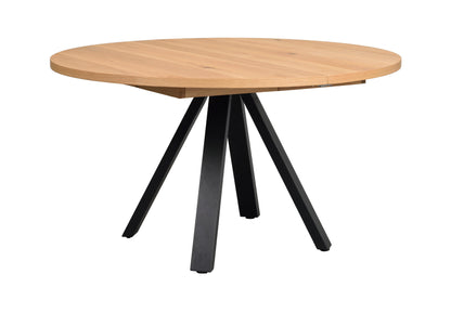 Maddock Round Extendable Dining Table Ø135 cm – Oak / Black
