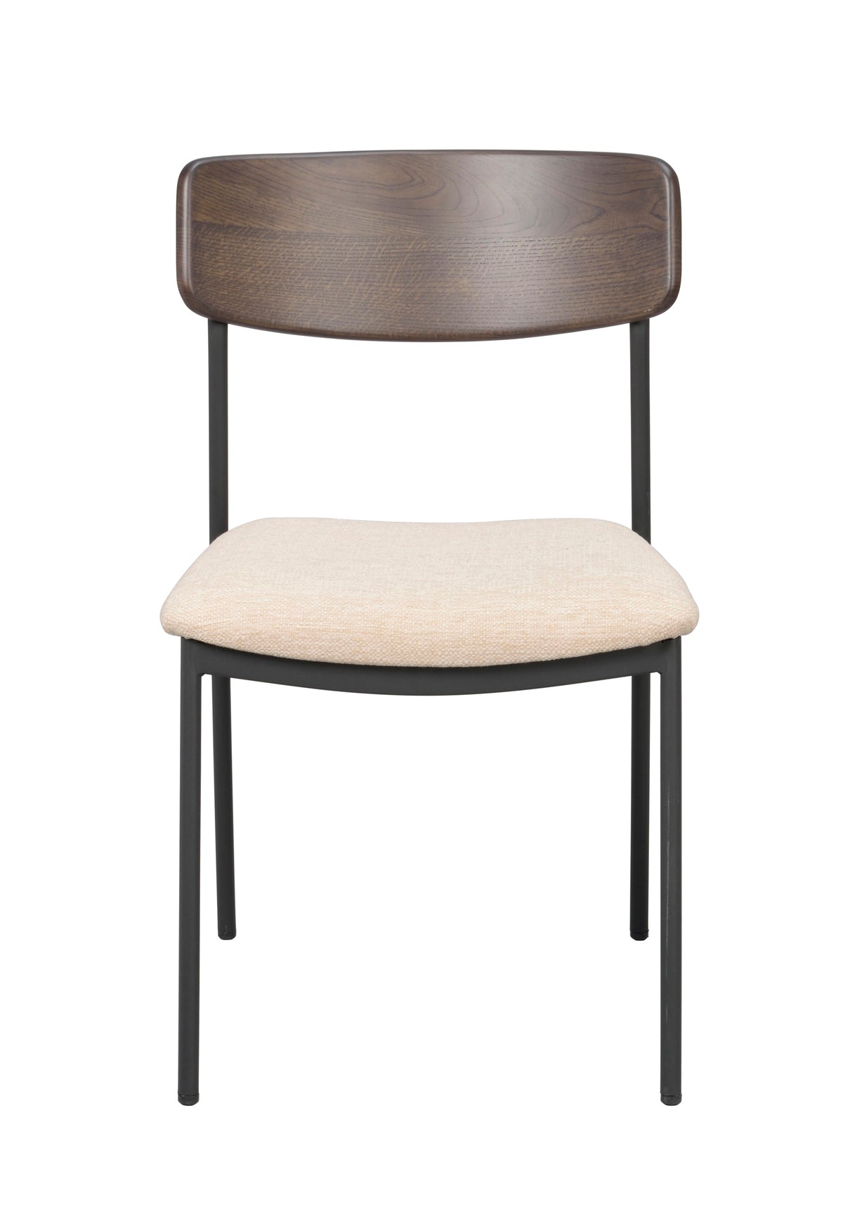 Maymont Stackable Dining Chair (Set of 2) – Brown Oak / Light Beige