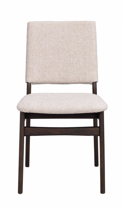 Medford Upholstered Dining Chair (Set of 2) – Brown Oak / Light Beige