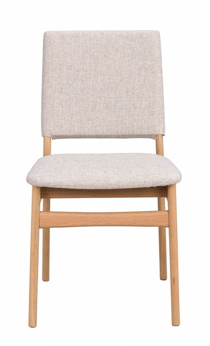 Medford Upholstered Dining Chair (Set of 2) – Oak / Light Beige
