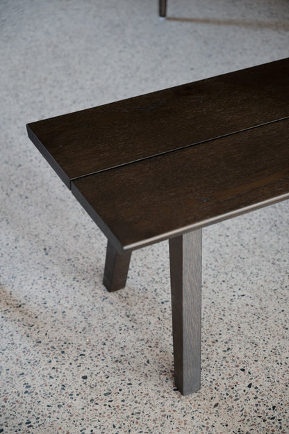 Melfort Dining Bench 144 cm – Brown Oak – room setting