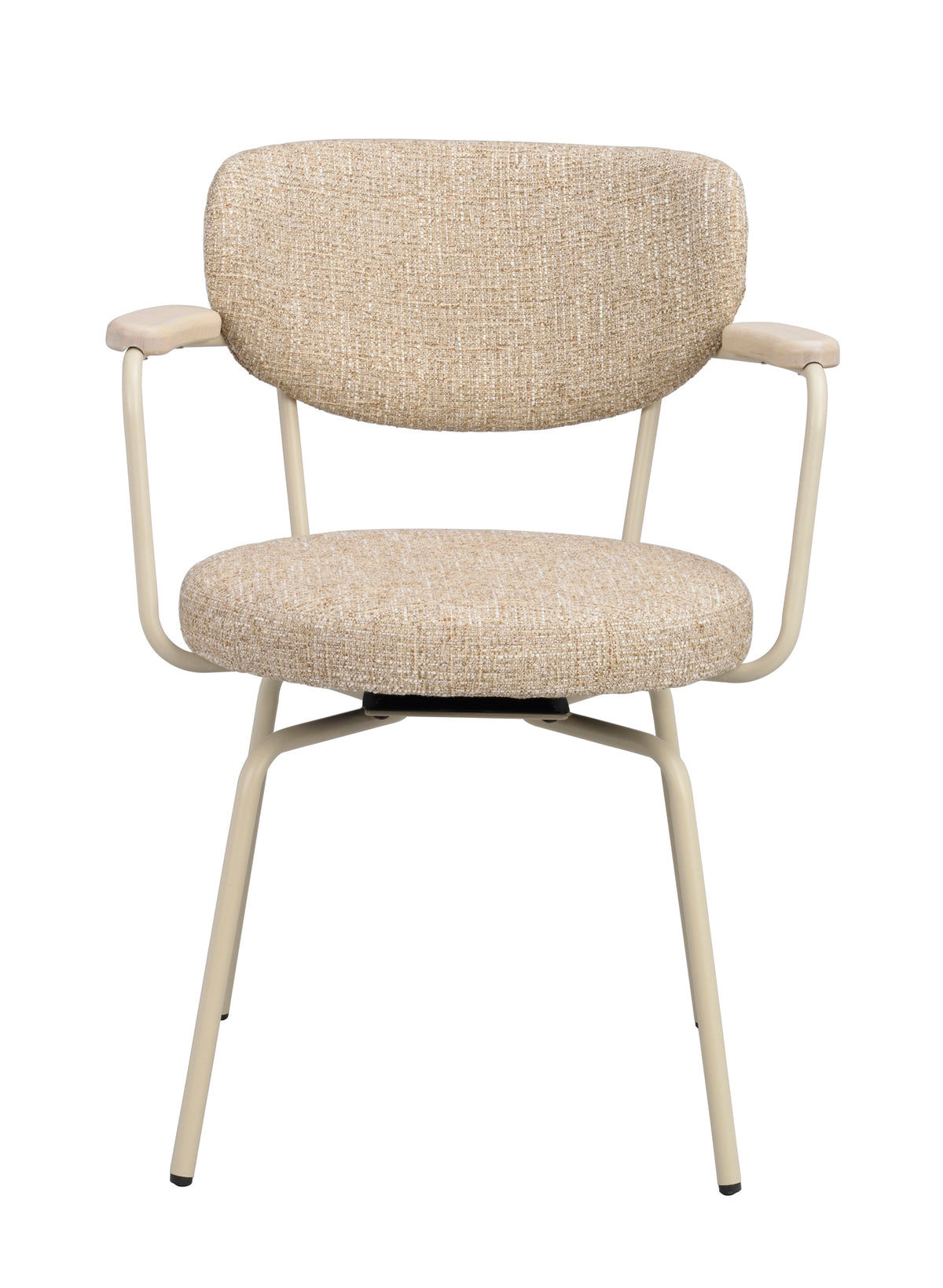 Merrick Swivel Dining Armchair (Set of 2) – Dark Beige / Beige Frame
