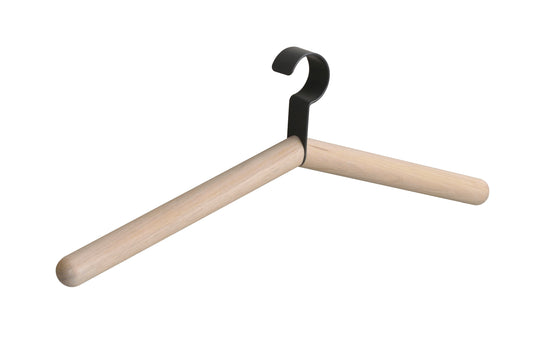 MILFORD Coat Hanger Set of 4 – Whitewashed oak and black metal detail
