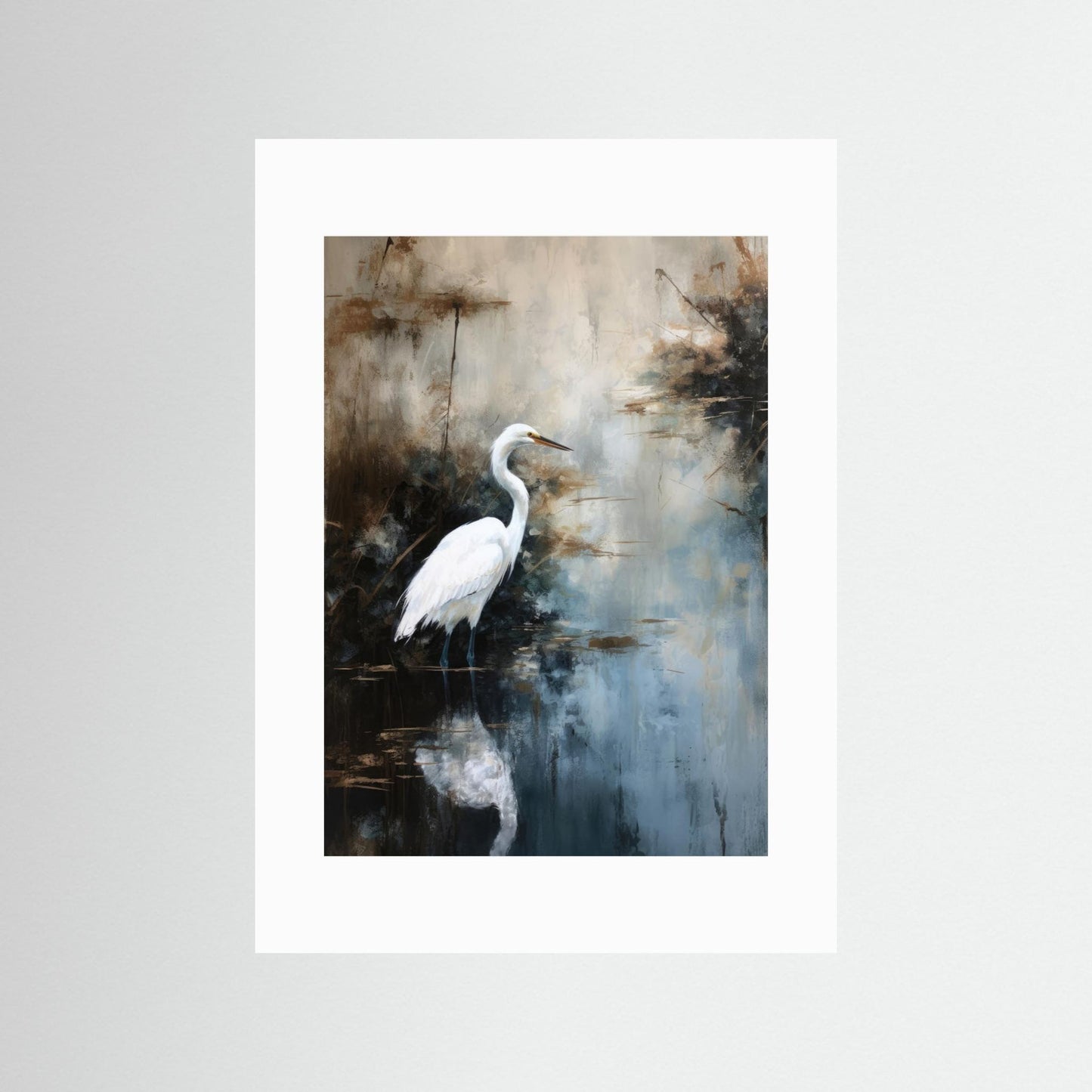 Egret in Lake by Treechild