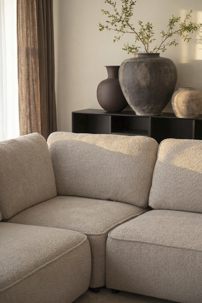 Norris Corner Sofa 2+4-Seater with Left Chaise – Light Beige – room setting