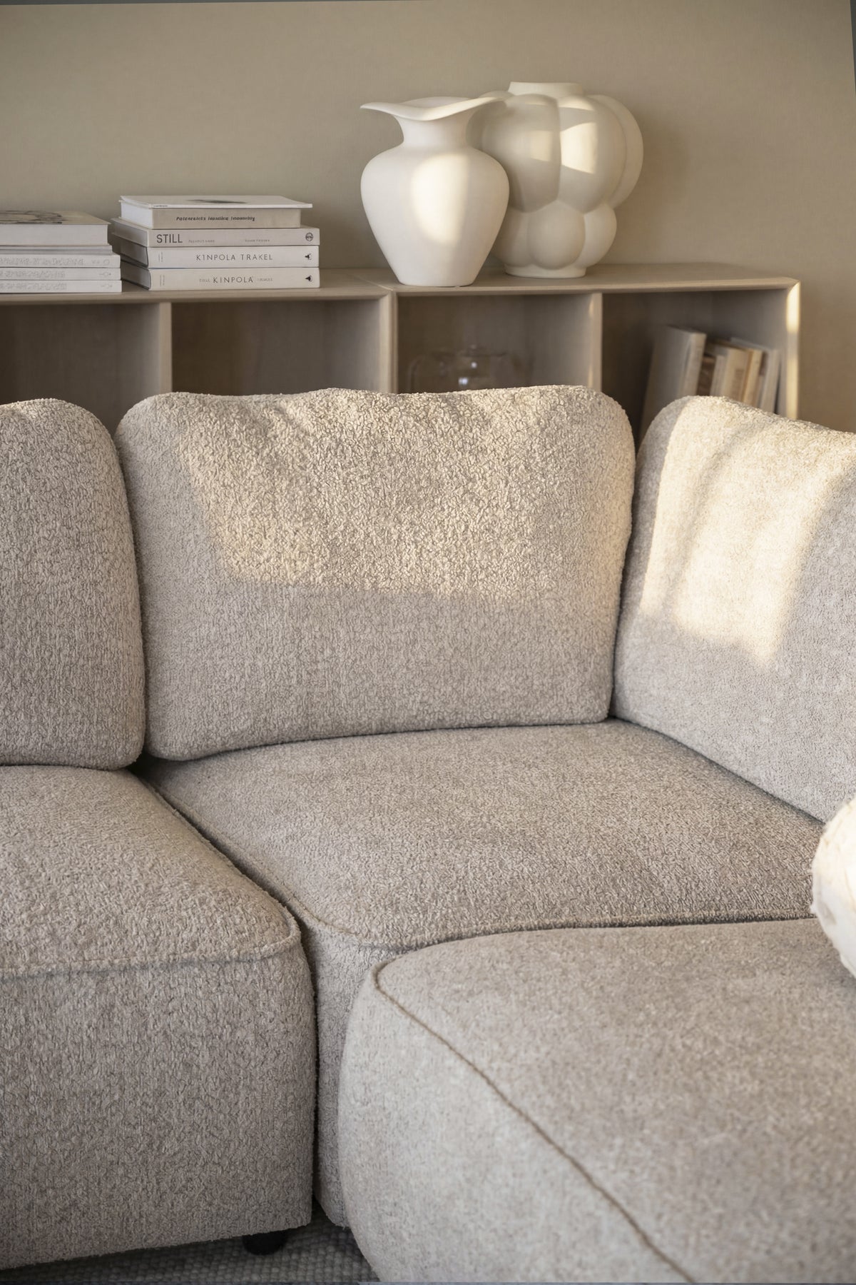 Norris Corner Sofa 3+3-Seater – Light Beige – room setting