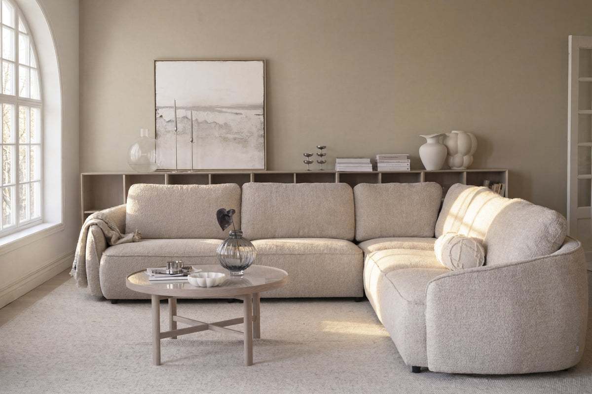 Norris Corner Sofa 3+3-Seater – Light Beige