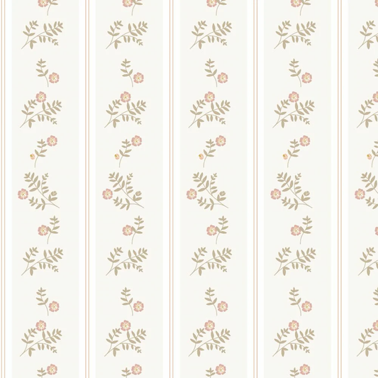 French Cottage Flowers Beige Wallpaper