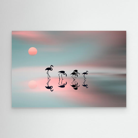 Family flamingos. by Natalia
