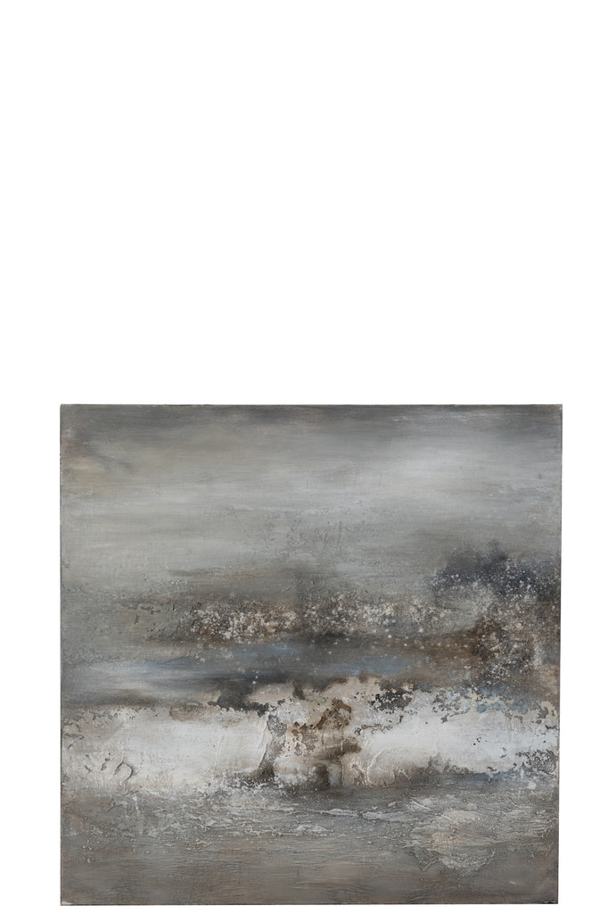 Painting Abstract Canvas/Wood Grey/Blue