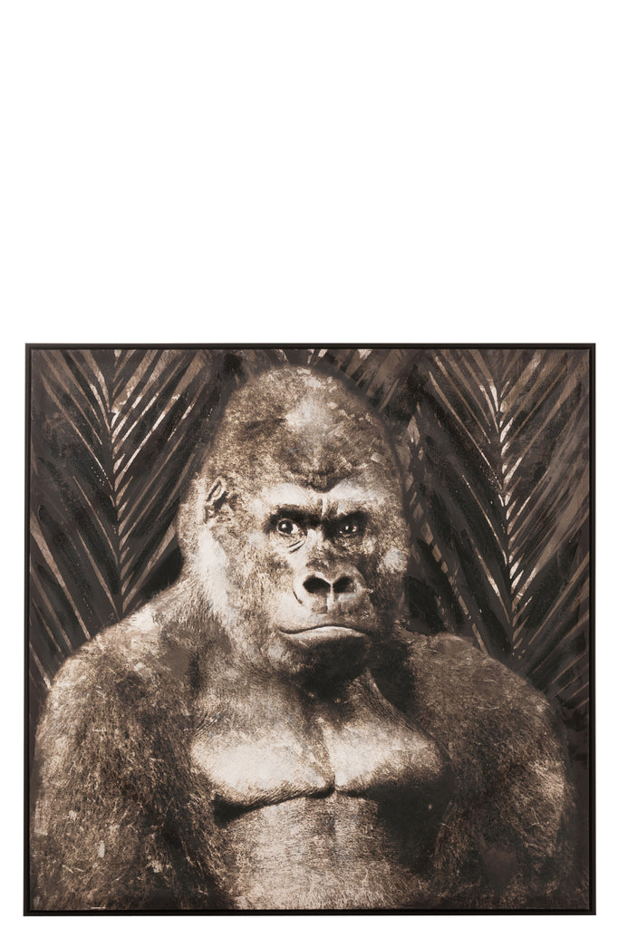 Painting Gorilla Canvas/Wood Dark Brown