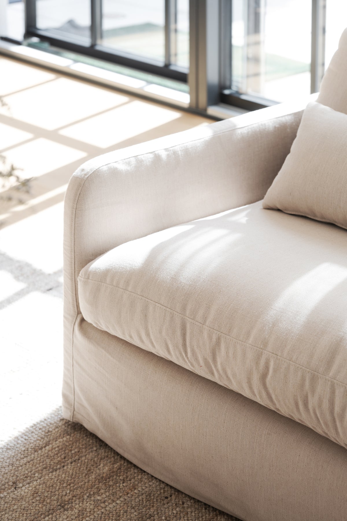 Peyton 3-Seater Sofa – Beige – room setting