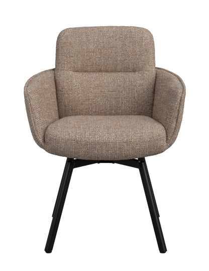 Roswell Swivel Dining Armchair (Set of 2) – Dark Beige