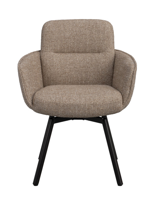 Roswell Swivel Dining Armchair (Set of 2) – Dark Beige