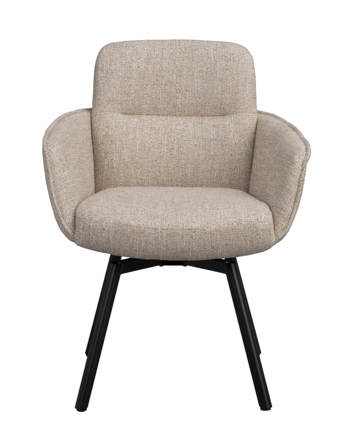 Roswell Swivel Dining Armchair (Set of 2) – Light Beige