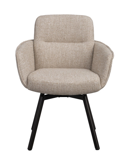 Roswell Swivel Dining Armchair (Set of 2) – Light Beige