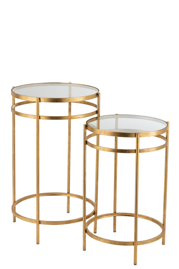 Laure Set Of 2 Side Tables Mirror/Gold