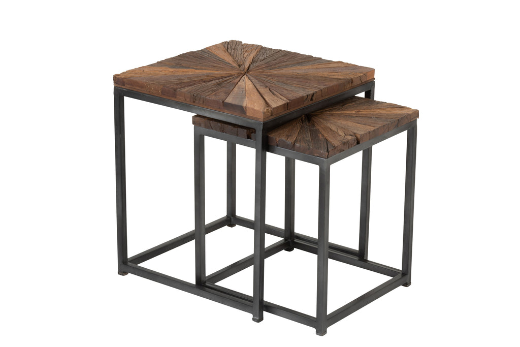 Shanil Set of 3 Side Tables Natural/Grey