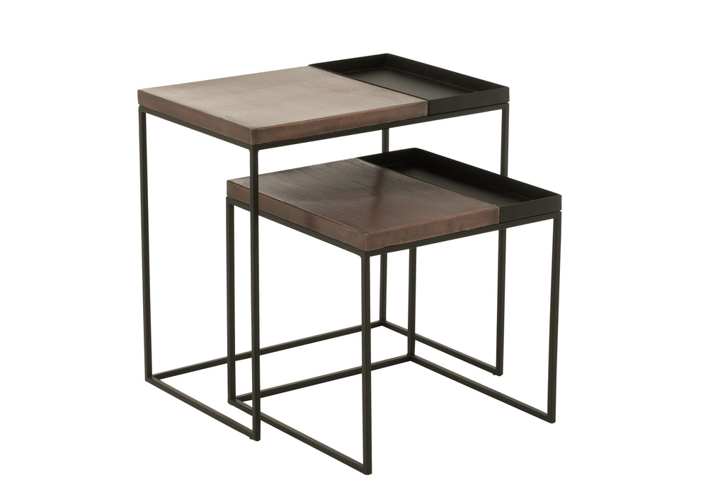 Set of 3 Side Tables in Bronze
