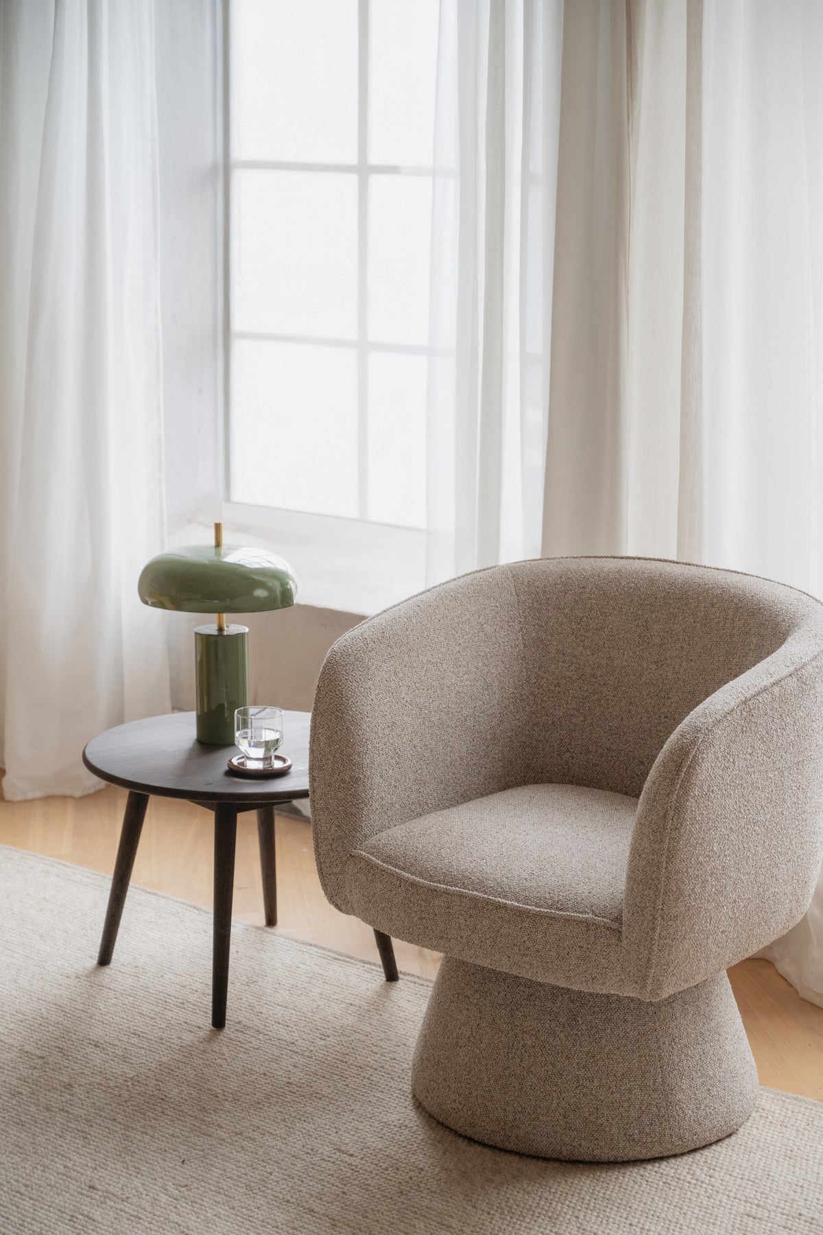 Shoreham Swivel Armchair – Light Beige – room setting