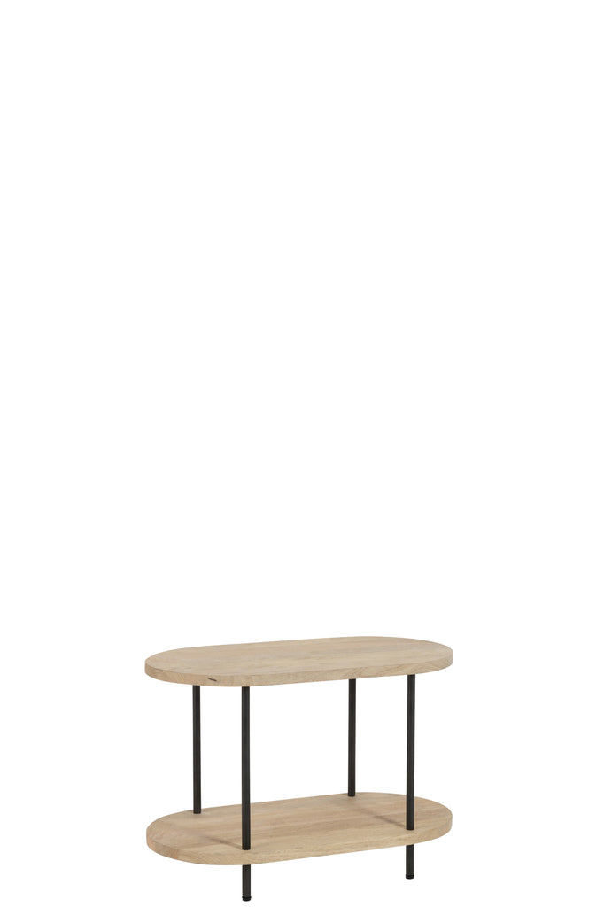 Side Table Eli 2Shelves Mango Wood/Iron Natural/Grey