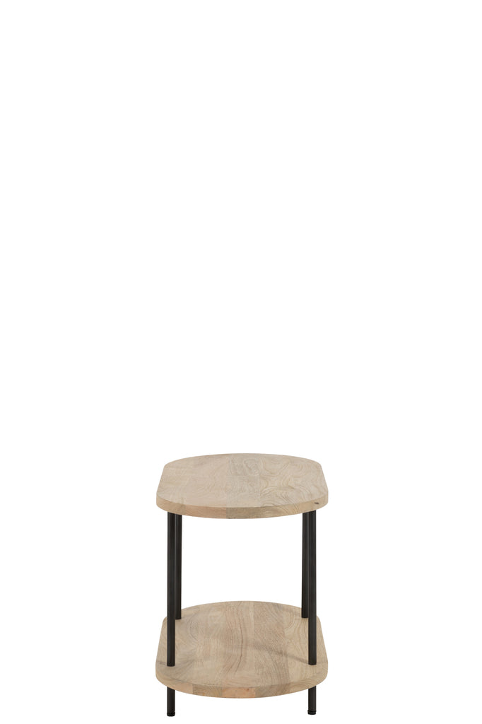 Side Table Eli 2Shelves Mango Wood/Iron Natural/Grey