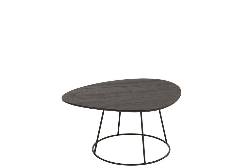 Side table Oval Wood/Metal D Br S