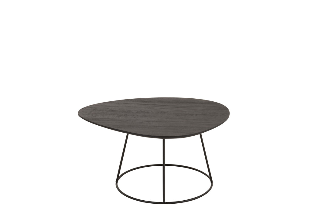 Side table Oval Wood/Metal D Br S