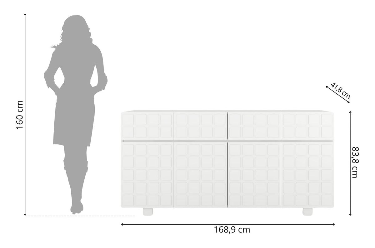 CUBO LONG Chest of Drawers 169CM with 3D Fronts