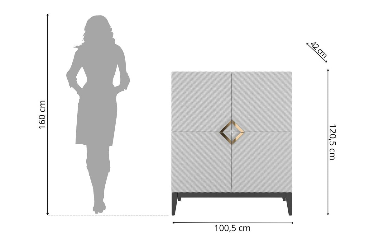 DEMI HIGH Chest 100CM with 4 Doors