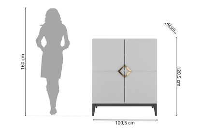 DEMI HIGH Chest 100CM with 4 Doors