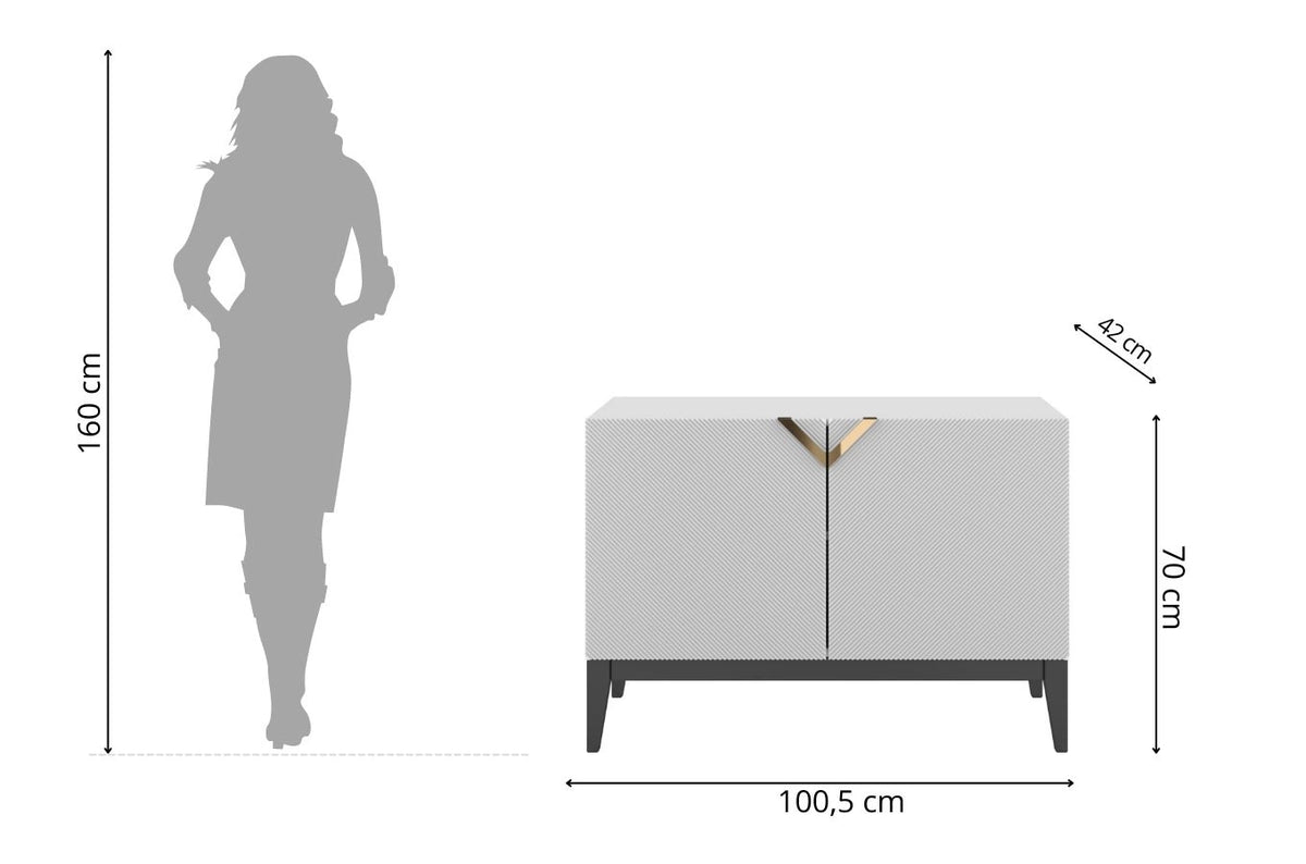 DEMI LONG Chest 100CM with 2 Doors