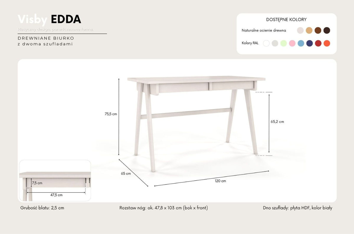 EDDA Beech Desk / Dressing Table 120CM
