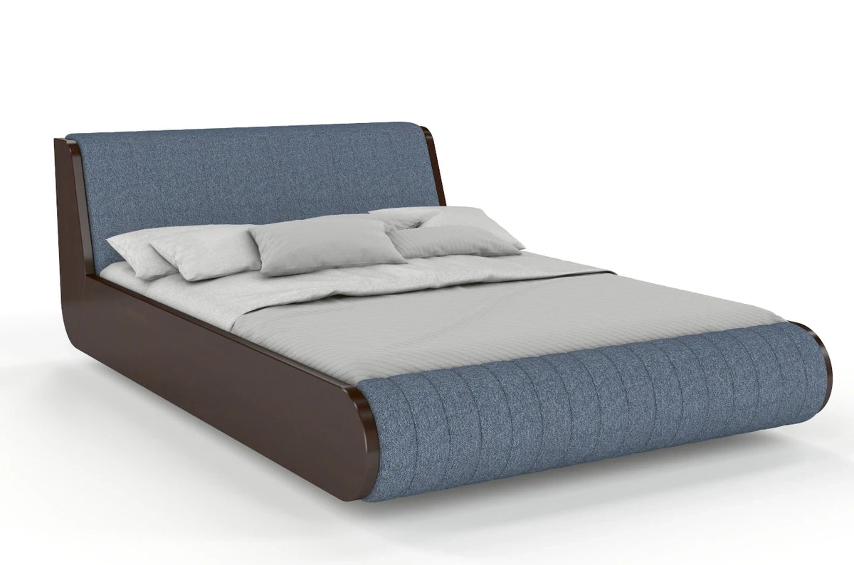 HARALD Beech Floating Bed with Upholstered Headboard