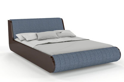 HARALD Beech Floating Bed with Upholstered Headboard