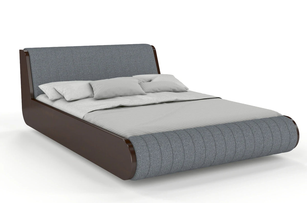 HARALD Beech Floating Bed with Upholstered Headboard