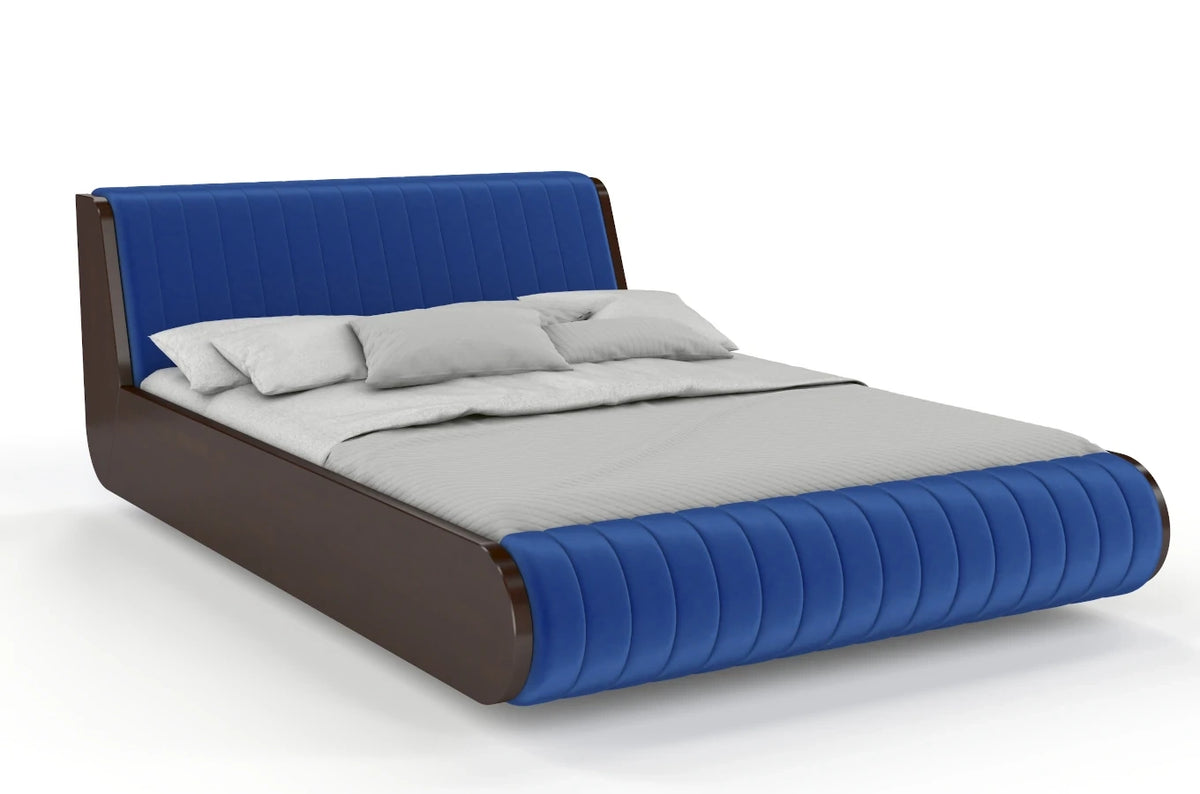 HARALD Beech Floating Bed with Upholstered Headboard