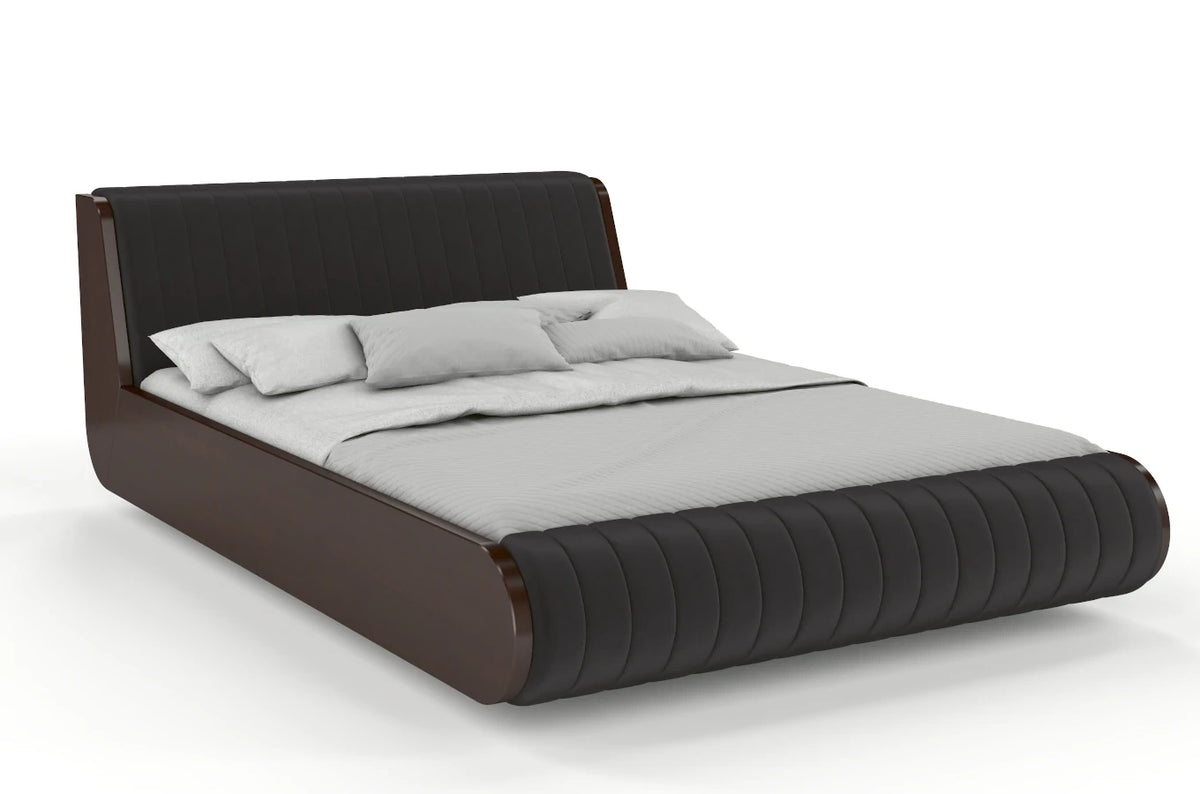 HARALD Beech Floating Bed with Upholstered Headboard