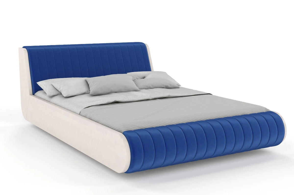 HARALD Beech Floating Bed with Upholstered Headboard