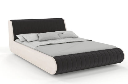 HARALD Beech Floating Bed with Upholstered Headboard