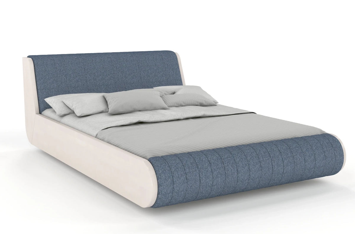 HARALD Beech Floating Bed with Upholstered Headboard