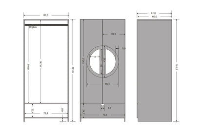 HARMARK Oak Wardrobe with Rattan Doors and Drawer