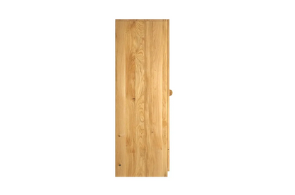 HARMARK Oak Wardrobe with Rattan Doors, Shelves and Drawer