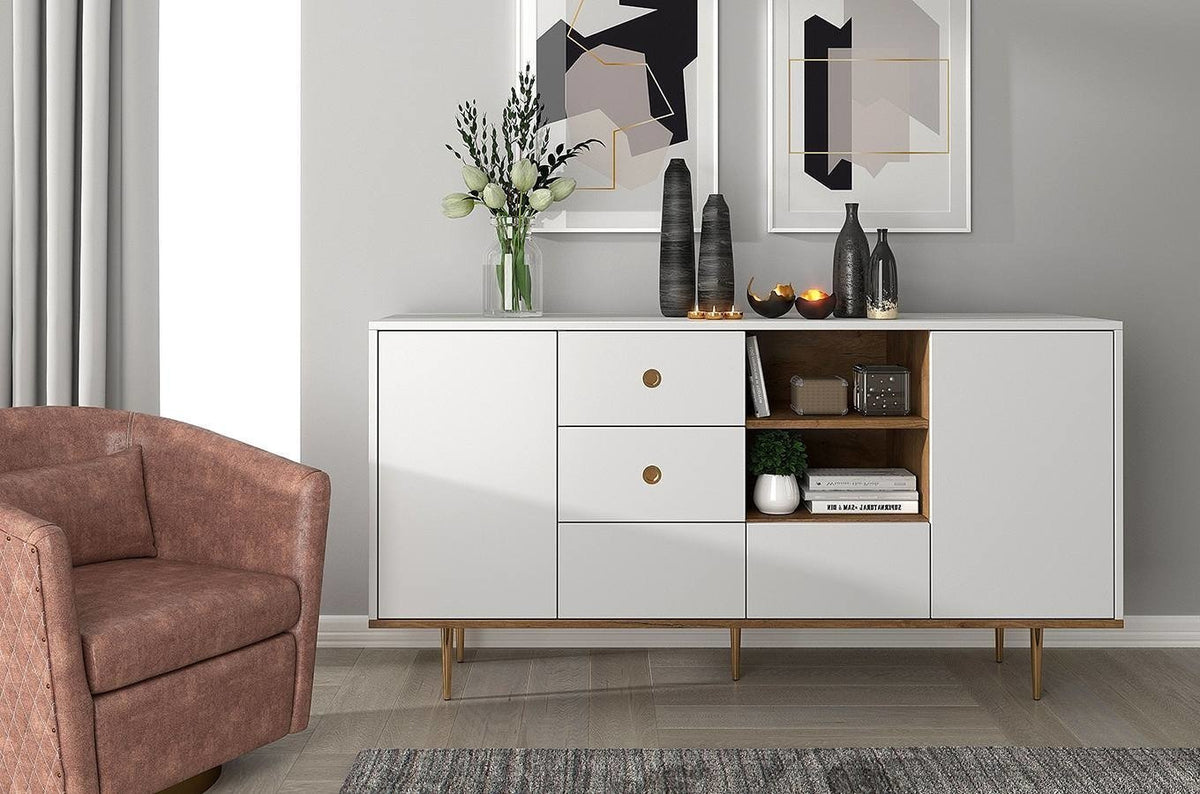 HARMONI White Chest of Drawers 160CM