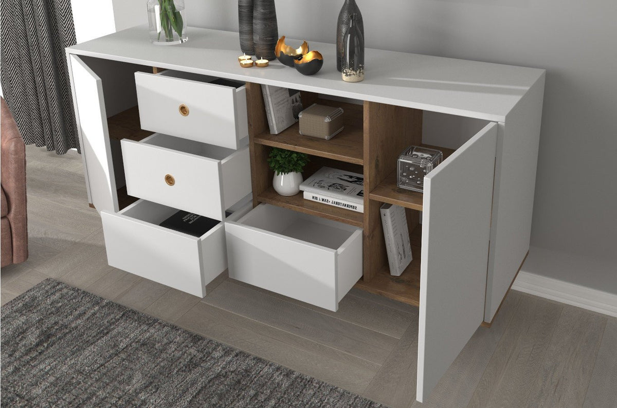 HARMONI White Chest of Drawers 160CM