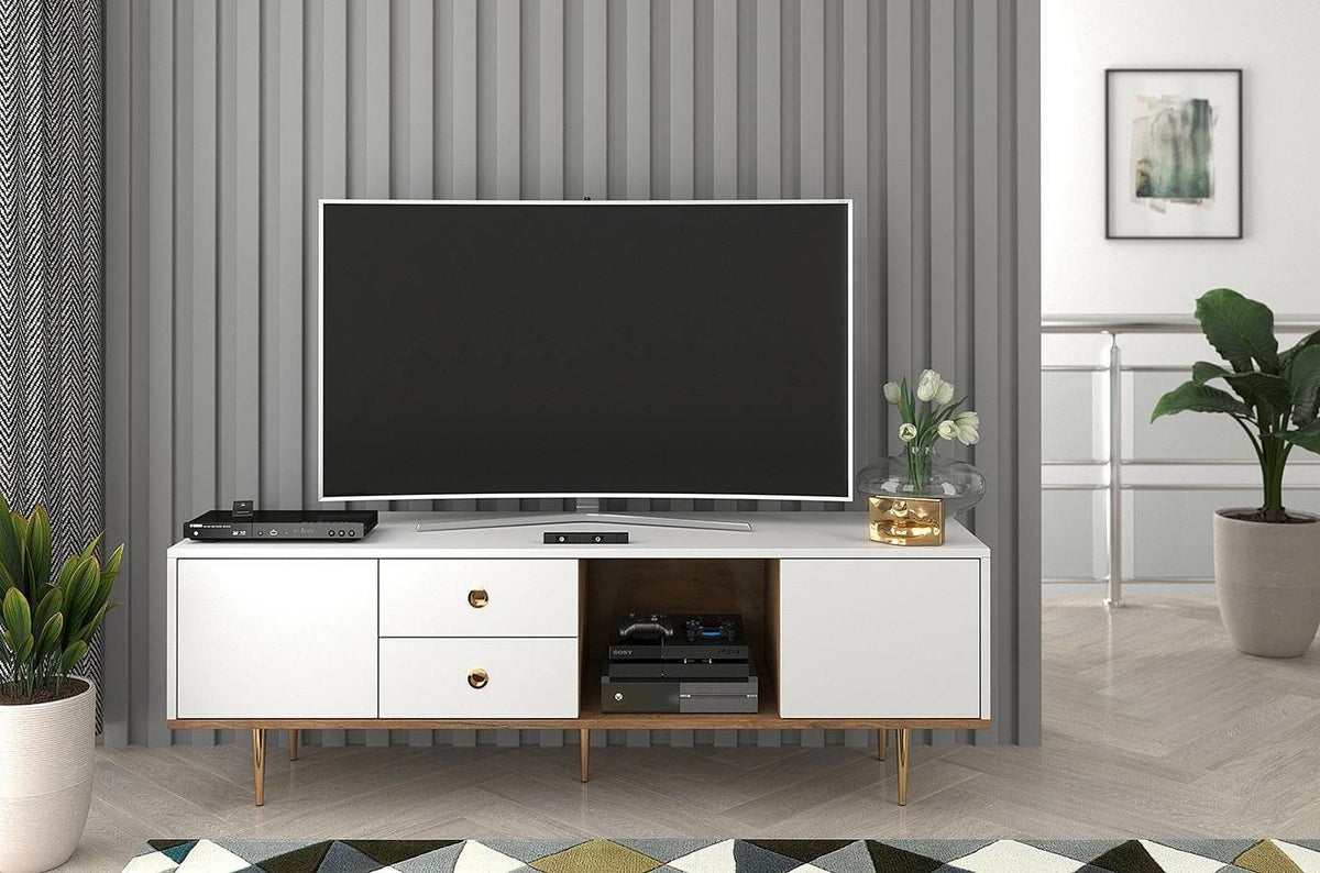 HARMONI White TV Cabinet 160CM